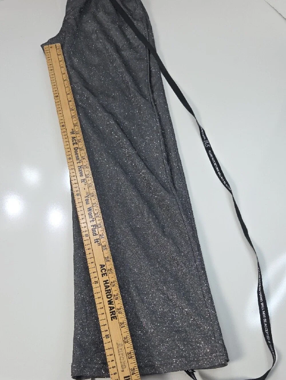 SLA The Label Santorini Womens Glitter Grey Wide-Leg Trousers M
